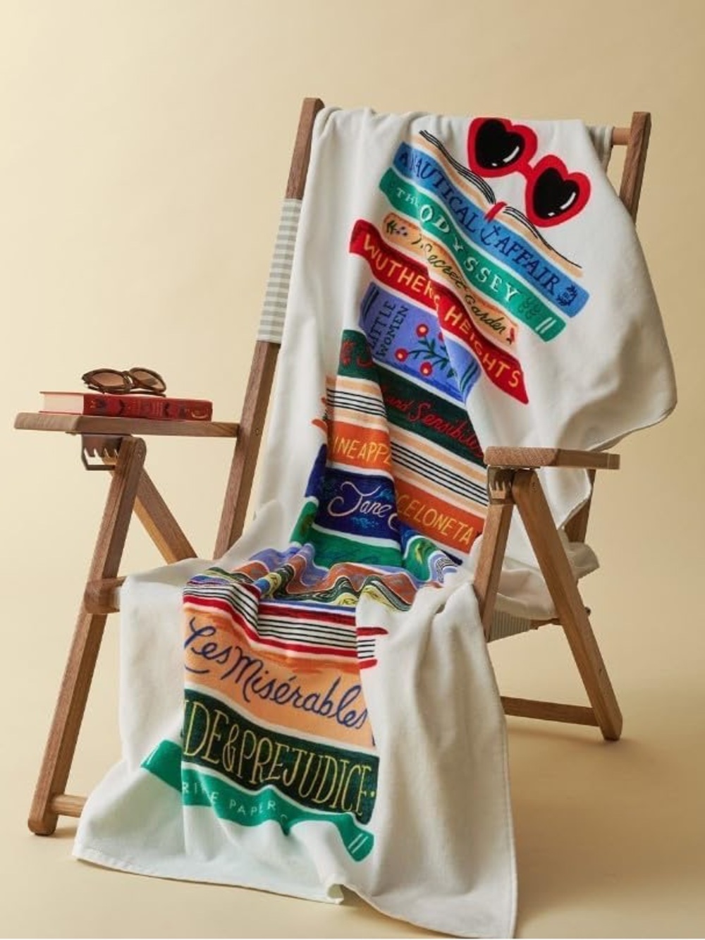 SOLD OUT EVERYWHERE- NWT SET OF 2- Rifle Paper Co. Beach Towel with Book Stack